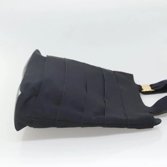 Salvatore Ferragamo Vala Tote Bag Canvas Leather Navy Gold Auth bs26595 - Picture 4 of 15